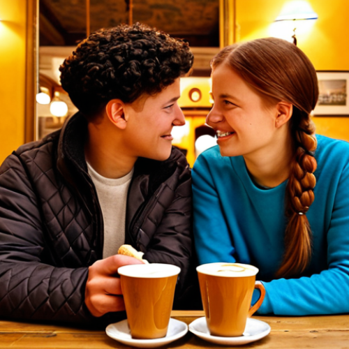 Home 18 **Prompt:** A cozy "gezellig" scene in a traditional Dutch "brown cafe," fully clothed patrons enjoying coffee and "stroopwafels," soft lighting, warm atmosphere, safe for work, appropriate content, professional, modest, perfect anatomy, natural proportions, well-formed hands.